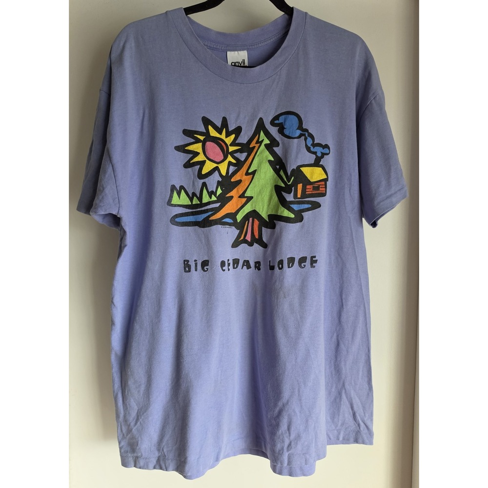 One-Thread T-Shirt XL Purple Short Sleeve Crew Neck Cotton USA Vintage